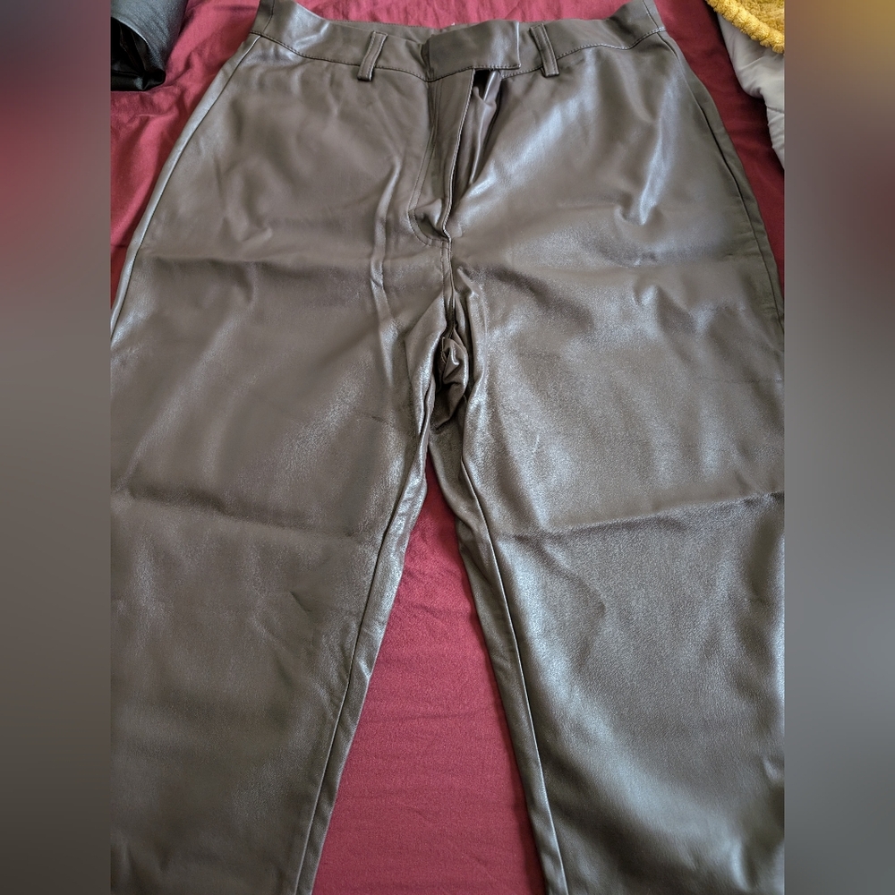 Espresso Brown Leather Pants